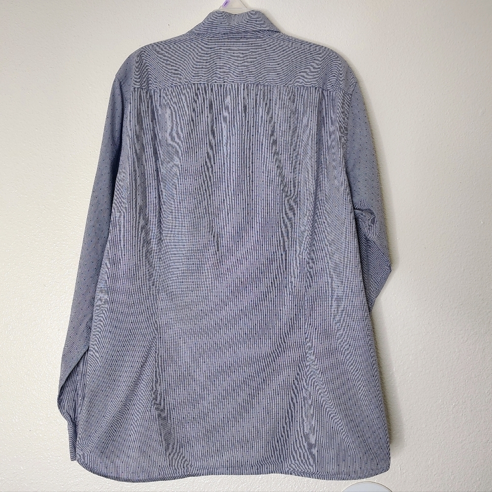 Ted Baker London Men's Blue Micro Print W/Polkadot TextureButton Up Shirt Size 6 - Picture 11 of 14